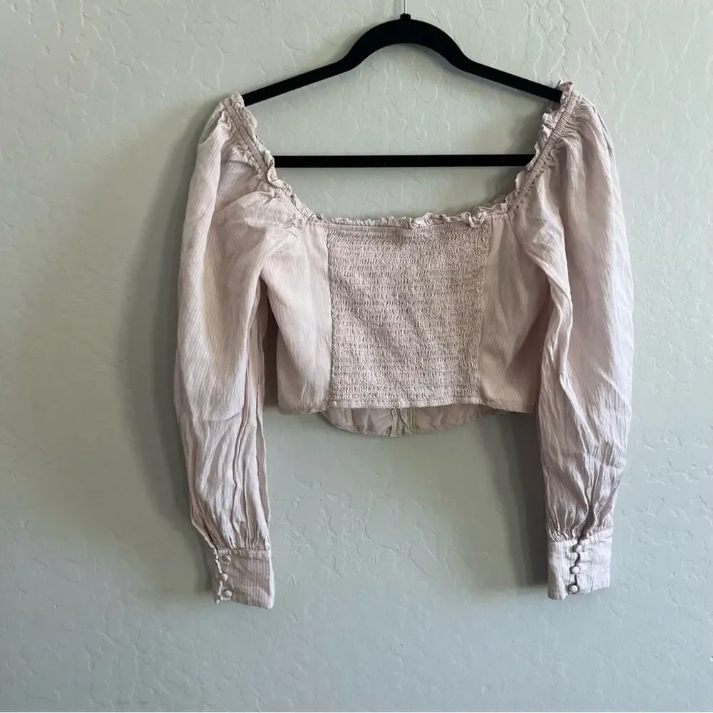 ASTR the Label Amber Puff Sleeve Smocked Blouse